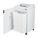 ideal. 3104 cross-cut paper shredder P-5 security level designed for 8-10 users shreds 14-17 sheets at a time